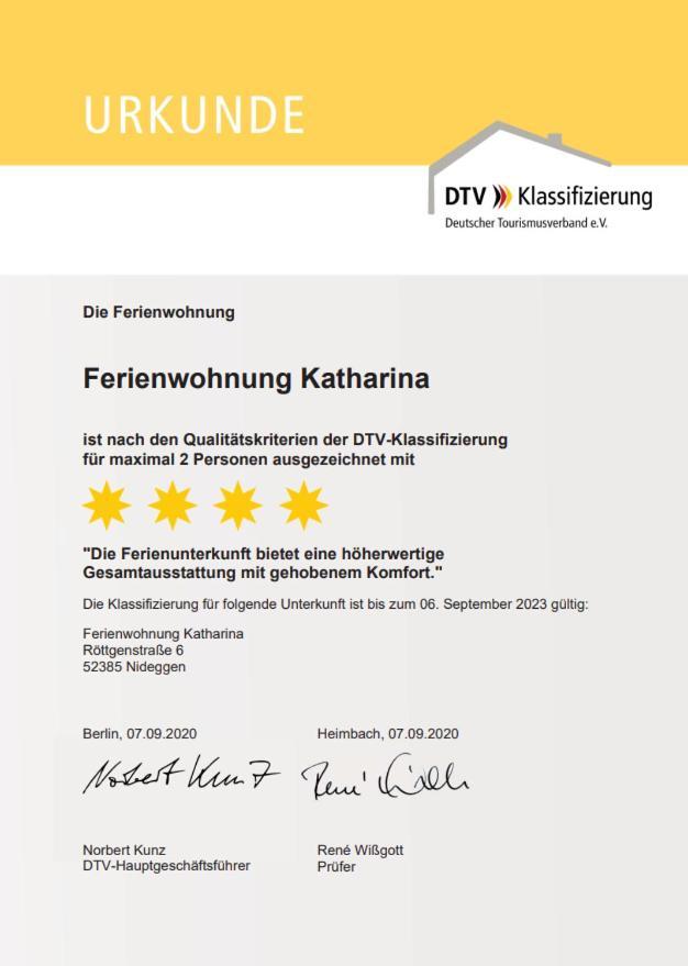 Ferienwohnung Katharina 4 Sterne Laut Dtv Wallbox 11Kw Nideggen Bagian luar foto
